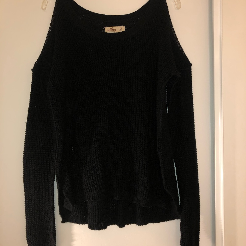 Hollister black cold shoulder sweater